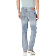 Buffalo David Bitton Mens Straight Six Jeans 38W x 30L Whiskered and Contrasted Indigo