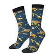 thumbnail image 1 of Wukai Chaussettes Mi-Mollet Imprimé Excavateur Moderne Couleur Contrastée, Design Impression 3D Chaussettes Adultes, Chaussettes de Sport Haute Élasticité Respirantes, Adaptées pour Quotidien, Unisexe, 1 of 6