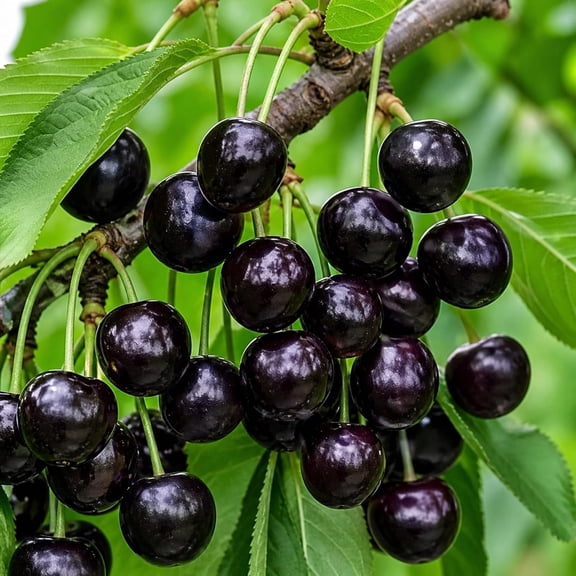 2 Black Cherry Fruit Tree Live Plant Seedling, Prunus serotina, Great for Home and Garden Yards Planting