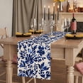 thumbnail image 2 of Blue Spring Floral 90 Inch Table Runner, Summer Botanical Flowers Farmhouse Dresser Scarf Cotton & Linen Tablerunner for Dining/Kitchen Island/Holiday Party Décor 13" x 90", 2 of 9