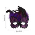 thumbnail image 2 of Unique Bargains 1 Pc Sequined Feathers Party Mask Purple Black Plastic Feather, 2 of 5