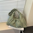 thumbnail image 4 of Bolso Hobo Fruncido Tote Holgado Hombro Cordón Plisado Nylon para Mujer, 4 of 9
