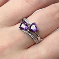 thumbnail image 2 of New Women Double Heart Sparkling Cubic Zirconia Ring, 2 of 2