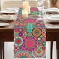 thumbnail image 3 of Table Runners 72 Inches Long Dress Scarves, Colorful Ethnic Farmhouse Kitchen Table Runner, Coffee Tablerunners, National Modern Geometric Red Green 18x72 Inch, 3 of 9