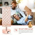 thumbnail image 6 of 2-Pack Touch Control Crystal Table Lamps - 3-Way Dimmable with 2 USB Ports, LED Bulbs Included - Bedside Nightstand Lamps for Bedroom, Living Room & Office, 6 of 12