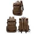 thumbnail image 4 of Men's Vintage Canvas Backpacks Men's 15 Inch Laptop Backpack Large Capacity Casual Travel Bag Man Schoolbag for Teenager (coffee), 4 of 7