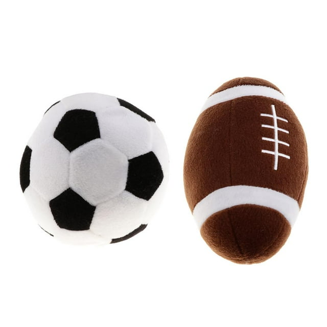 Juego de 2 Pelotas Deportivas de Peluche Suave Rugby Fútbol Bebé de Felpa Macarena Bola de peluche para niños