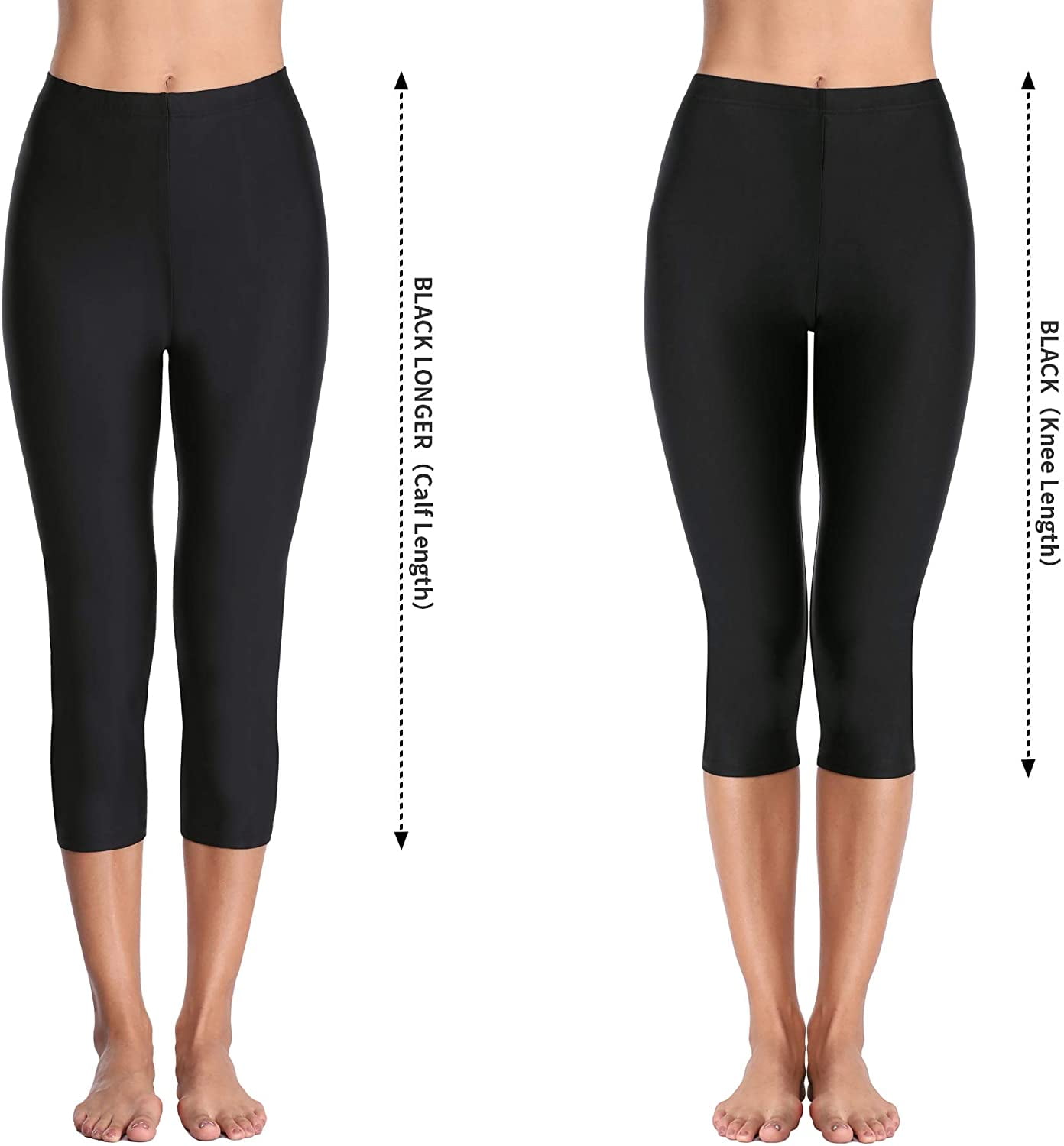 Alove Swim Pants for Women High Waisted Swimming Leggings Stretch Swim Capris Sporty Long Swim Board Shorts
