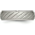 thumbnail image 4 of Chisel Titanium Brushed and Polished 7.2mm Grooved Band - Ring Size 8.5, 4 of 8