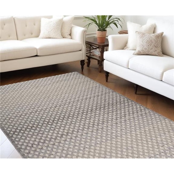 HomeRoots 558401 7 x 10 ft. Moroccan Distressed Rectangle Area Rug, Gray & Beige