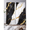thumbnail image 3 of Black Marble Sheer Curtains 96 Inch Length 2 Panels Set, Luxury Gold White Abstract Cracks Artwork Voile Window Treatment Semi Sheer Long Curtains Drapes for Bedroom/Living Room/Kitchen 52"x96"x2, 3 of 7