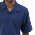 thumbnail image 3 of Montique Navy Walking Suit Solid Color Short Sleeve Shirt Men's Leisure Suit 696, 3 of 3