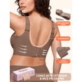 thumbnail image 4 of PoseFree Wireless Bras for Women Full Coverage Comfort Seamless No Underwire Bras Coffee L, 4 of 8
