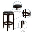 thumbnail image 6 of Emma + Oliver 29"H Backless Cappuccino Wood Barstool, 6 of 10