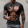 thumbnail image 2 of ZCFZJW Mens Fashion Tops Cute Summer Short Sleeve 3D Novelty Fake Abs Pattern Graphic T-Shirts Trendy Short Sleeve Big and Tall Workout Tees Shirt Black XXXXL, 2 of 6