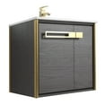 thumbnail image 4 of Fine Fixtures Oakville 24 in. W x 18 in. D x 33 in. H Wall Mounted Bathroom Vanity in Black Coal Oak with White Ceramic Sink - Satin Brass hardware, 4 of 8