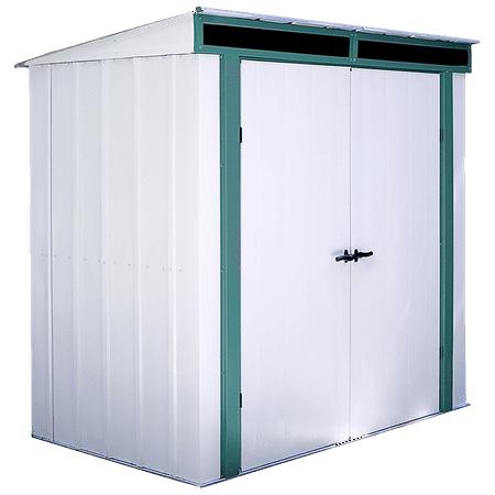 UPC 026862108746 product image for Steel Storage Shed 6 x 4 ft. Pent Roof Galvanized Meadow Green/Eggshell | upcitemdb.com