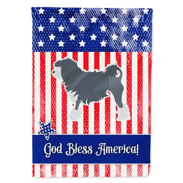 Carolines Treasures BB3335GF USA Patriotic Lowchen Flag Garden Size  Small multicolor