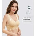 thumbnail image 3 of Caramia Bra for Women Full Support Wireless Bras Seamless Push Up Bra Front Cross Side Buckle Lace Bras, 3 of 5