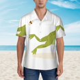 thumbnail image 5 of Uemuo Hunting Frog Printed Regular Fit Short Sleeve Casual Hawaiian Shirt for Men,Aloha shirt,Tropical shirt,Floral print shirt,Vacation Beach shirt-Medium, 5 of 9