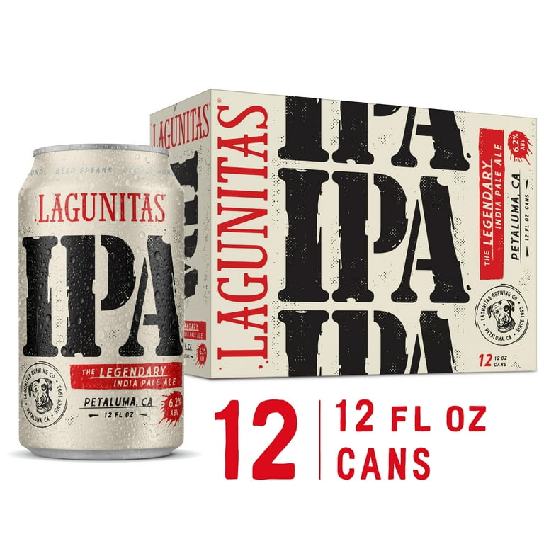 Lagunitas IPA Beer, 12 pack cans, West Coast IPA, 6.2% ABV, hoppy