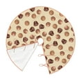 thumbnail image 3 of Halloween Christmas Tree Skirt - Brown Chocolate Print 36 Inches Christmas Tree Skirt for Halloween Holiday Indoor Home Christmas Tree Decorations with Three Ribbons, 3 of 7