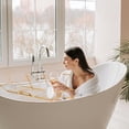 thumbnail image 1 of unbranded Soporte Para Bañera Dorado De Acero Resistente Y Anticorrosión Con Estante Retráctil Para Almacenamiento, 1 of 7