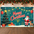 thumbnail image 6 of Christmas Tree Christmas Banner Santa Claus Xmas Display Reindeer Red Balloons Holiday Backdrop for Christmas Party Indoor Celebration Photo Shoot, 6 of 9