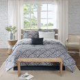 thumbnail image 4 of Madison Park Essentials Sia Reversible Complete Bedding Set with Cotton Sheet, Cal King, Navy, 4 of 4