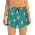 thumbnail image 2 of Xecao's Starfish and Shell for a double-layer running short for women, perfect for gym, tennis, and more, featuring a convenient pocket., 2 of 9