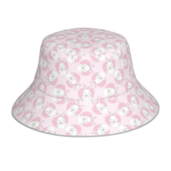 Rocae Cute Rabbit for reflective Bucket Hat for Men Women Summer Beach Travel Summer Cap