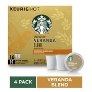 Angle View: Starbucks Veranda Blend K-Cup Coffee Pods for Keurig Brewers, Blonde Roast, 4 Boxes of 16 (64 Total K-Cup Pods)