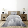 thumbnail image 3 of Ambesonne Grey Quilted Coverlet 2 Pcs, Dark Clouds Moody Sky, Twin Size, Grey, 3 of 5