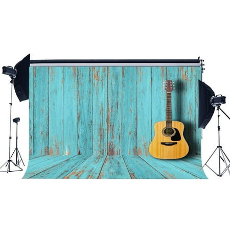 Image of ABPHOTO Polyester 7x5ft Wood Backdrop Vintage Guitar Color Paint Stripes Wooden Plank Photography Background for Baby Shower Kids Baby Happy Birthday Party Photo Studio Props