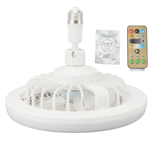 Ventilador de techo con luz de 30 W, ángulo ajustable de 9,8 pulgadas, control remoto, aroma, 3 velocidades, temperatura de color, E27, 86-265 V