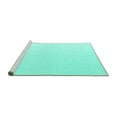 thumbnail image 2 of Ahgly Company Machine Washable Indoor Square Solid Turquoise Blue Modern Area Rugs, 7' Square, 2 of 4