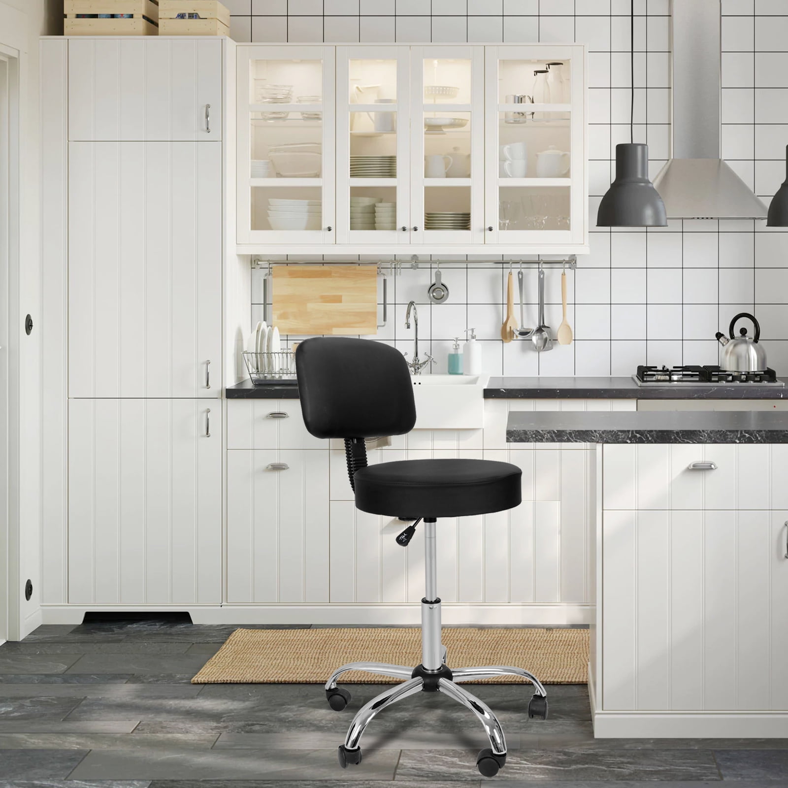ZENY Rolling Adjustable Swivel Drafting/Medical/Spa Stool Chair with Back for Home,Shop,Tattoo,Spa
