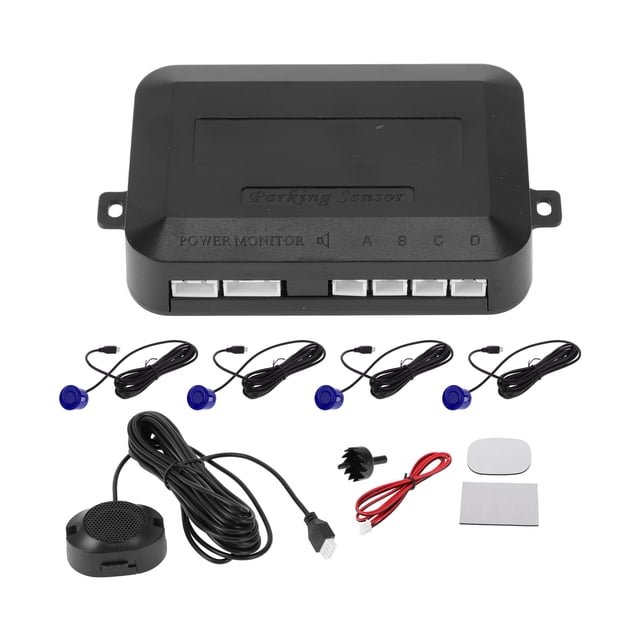 Sistema de radar de reversa universal para automóvil Unique Bargains, sensores de estacionamiento de reversa, detección de distancia, 4 sensores de estacionamiento, alarma de zumbador.