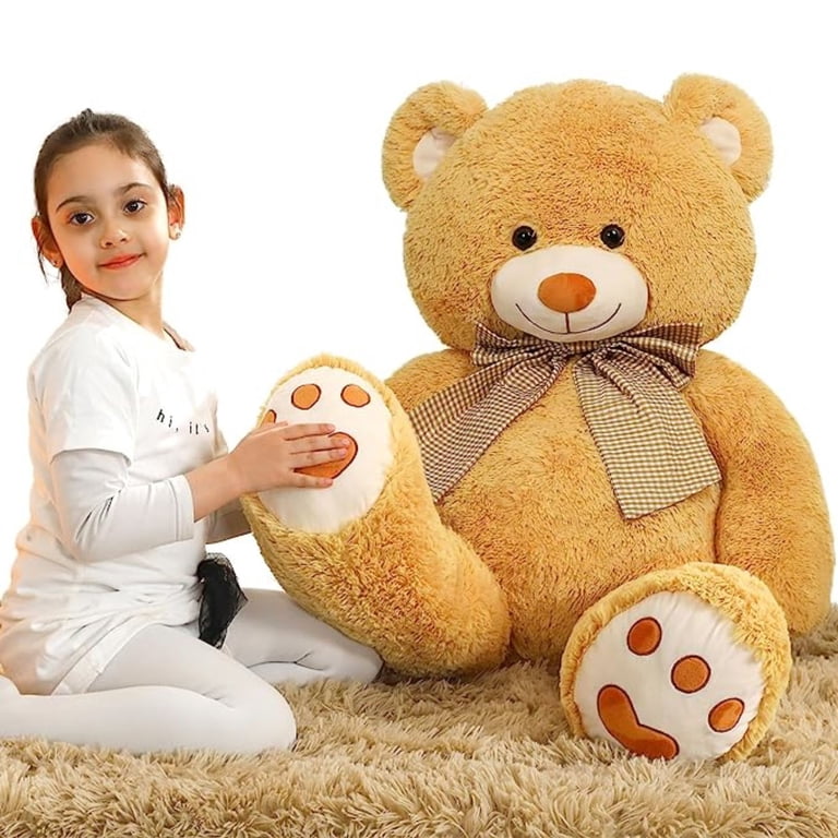 MorisMos 130 cm enorme teddybeer knuffeldier, XXL met kleine beer, grote teddybeer knuffeldier, verjaardag, Kerstmis, cadeau voor kinderen, babyblauw