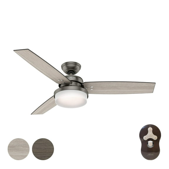 Restored Hunter Fan 52 inch Brushed Slate Contemporary Ceiling Fan with LED Light Kit and Remote Control (Refurbished)