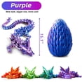 thumbnail image 2 of Qxbuhe Huevo de dragón impreso en 3D de 12 pulgadas, juguetes misteriosos de dragón de cristal, dragón articulado, decoración de escritorio para el hogar, huevos de dinosaurio sorpresa de Pascua, jugu, 2 of 5
