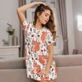 thumbnail image 3 of Easygdp Squirrel And Camisón de manga corta para mujer, informal, estampado, 3 of 6