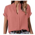 thumbnail image 2 of Camisas para Mujer Fiudx Blusa Informal de Manga Corta Cuello En V Estampada, 2 of 6
