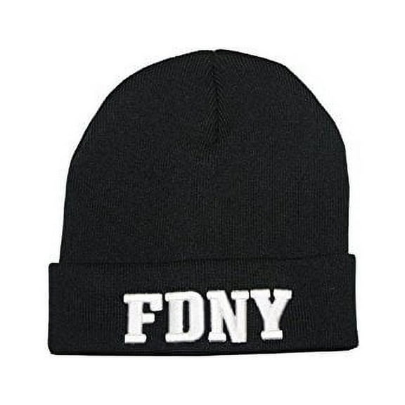 FDNY Winter Hat Fire Department Of New York City Black & White One Size