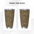thumbnail image 3 of Daiia Leopard Print Printed 20oz Insulated Coffee Cup with Straw Topper, Fully Spill Proof Travel Coffee Mug, Stainless Steel Tumbler for Work Home Outdoor Car-Straw Three-piece Set, 3 of 8
