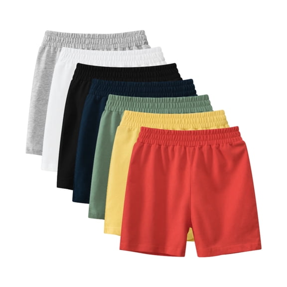 CHOYURME CHONYURM 7 Pack Boys Cotton Athletic Shorts Toddler Boys Sports Shorts