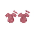 thumbnail image 2 of BemeyourBBs Newborn Girl Outfit, Short Sleeve Plaid Bodysuit with Bowknot Headband, 2 of 9