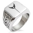 thumbnail image 1 of Stainless Steel Rise of the Valkyrie Geometric Pattern Biker Style Polished Ring, 1 of 1