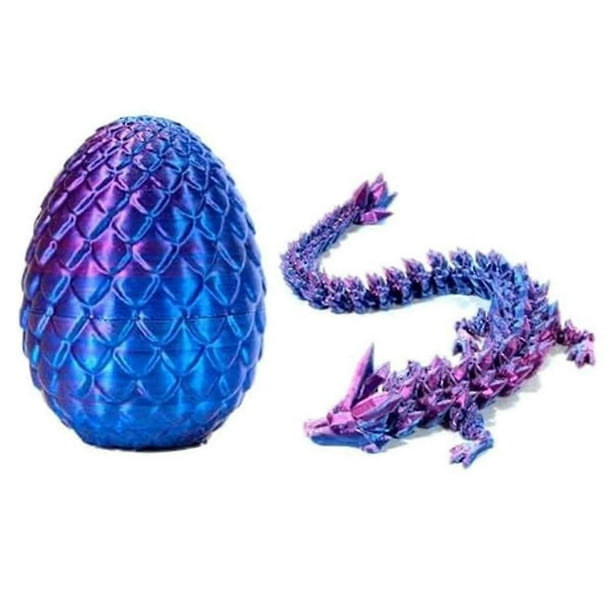 3D Printed Dragon in Egg, Full Articulated Dragon Crystal Dragon with Dragon Egg,Home Office Decor