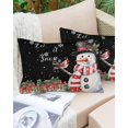 thumbnail image 6 of Black Snowman Christmas Throw Pillow Covers, Winter Snowflake Xmas Gifts Soft Breathable Pillow Cases with Invisible Zipper for Sleeping, Small Pillowcases for Couch Bed Sofa Chair 16x24 Inches, 6 of 6
